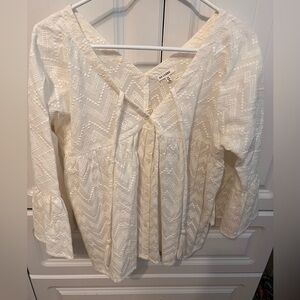 White bell sleeve blouse